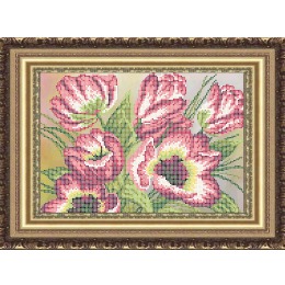Рисунок на ткани для вышивания бисером "Тюльпаны"