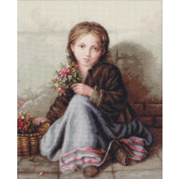 Набор для вышивания "Девочка с цветами"