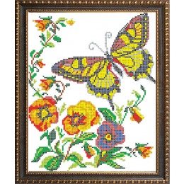Рисунок на ткани для вышивания бисером "Бабочка"