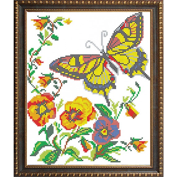 Рисунок на ткани для вышивания бисером "Бабочка"