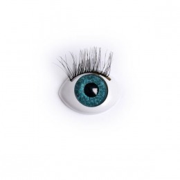 Глаза с ресницами голубые 20х15 мм (10 шт)