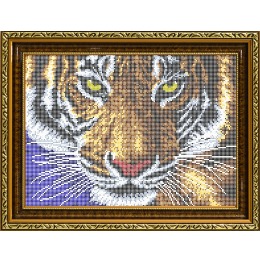 Рисунок на ткани для вышивания бисером "Взгляд тигра 2"