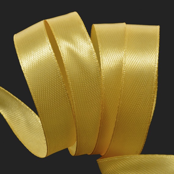 Лента атласная 12мм (½) 27м. цвет желтый