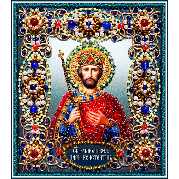 Набор для вышивания хрустальными бусинами "Святой Константин"