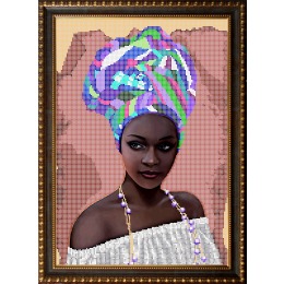 Рисунок на ткани для вышивания бисером "Африканка (1)"
