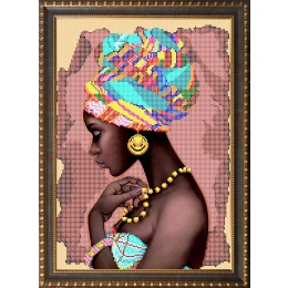 Рисунок на ткани для вышивания бисером "Африканка (2)"
