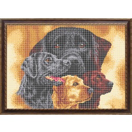Рисунок на ткани для вышивания бисером "Собаки"