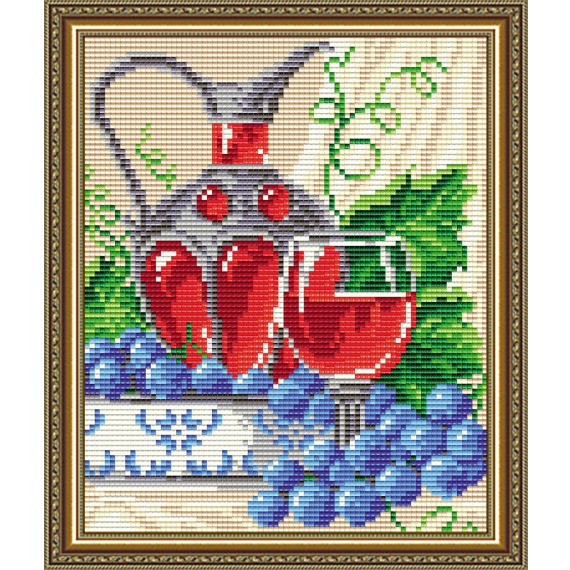 Картина стразами "Вино в бокале"