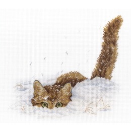 Набор для вышивания крестом "Кот в снегу"