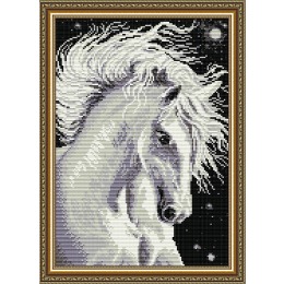 Картина стразами "Лошадь белая"