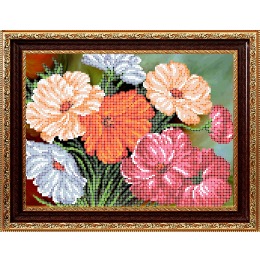 Рисунок на ткани для вышивания бисером "Цветы"