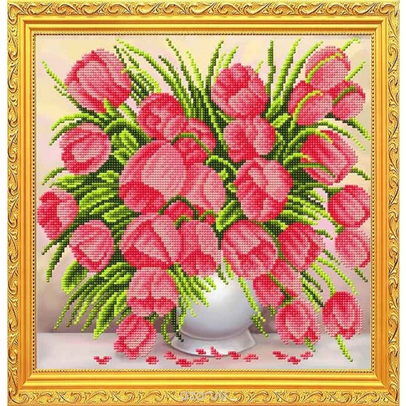 Рисунок на ткани "Нежные тюльпаны"