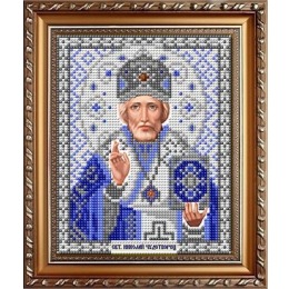 Набор для вышивания бисером "Святой Николай в серебре"