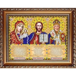 Рисунок на ткани "Триптих с молитвами в золоте"