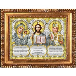 Рисунок на ткани "Триптих с молитвами в серебре"