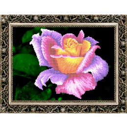 Рисунок на ткани для вышивания бисером "Радужная роза"