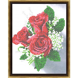 Рисунок на ткани для вышивания бисером "Розы"