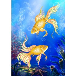 Рисунок на ткани "Рыбы"
