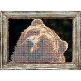 Рисунок на ткани для вышивания бисером "Медведь"