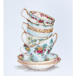 Набор для вышивания крестом "Бирюзовые чайные чашки"