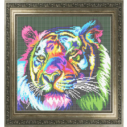Рисунок на ткани для вышивания бисером "Тигр"