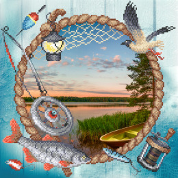 Рисунок на ткани "Сезон рыбалки"