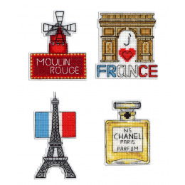 Набор для вышивания крестом "Франция. Магниты"