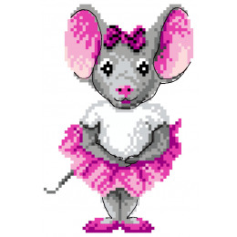 Рисунок на канве "Мышка-балерина"