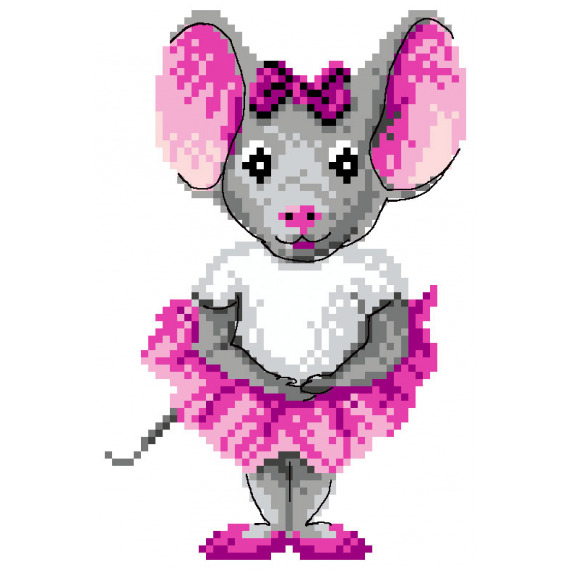 Рисунок на канве "Мышка-балерина"