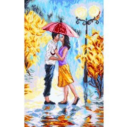 Рисунок на канве "Двое под зонтом"