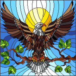Рисунок на канве "Витраж орел"