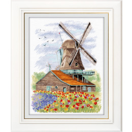 Набор для вышивания крестом "Ветряная мельница. Голландия"