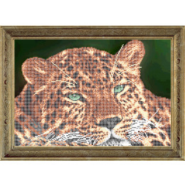 Рисунок на ткани для вышивания бисером "Леопард"