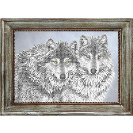 Рисунок на ткани для вышивания бисером "Волки"