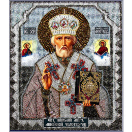 Набор для вышивания хрустальными бусинами "Николай Чудотворец" (храмовая икона)