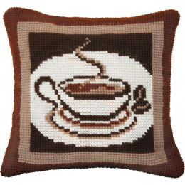 Набор для вышивки подушки крестиком "Ароматный кофе"