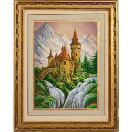Рисунок на ткани "Замок в горах"