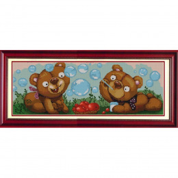 Рисунок на ткани "Игривые мишки"