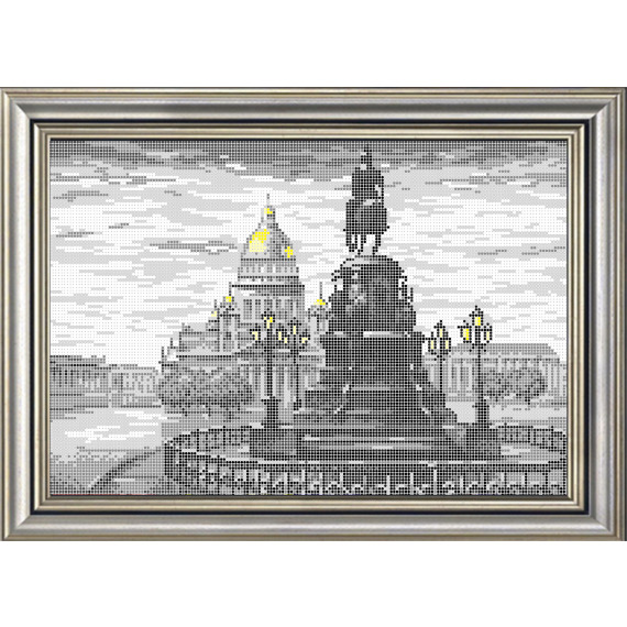 Рисунок на ткани для вышивания бисером "Исаакиевская площадь"