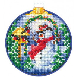 Набор для вышивания крестом "Новогодние шары. Снеговик"