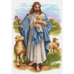 Рисунок на канве "Иисус с барашком"