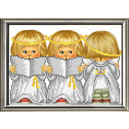 Рисунок на ткани для вышивания бисером "Певчие ангелочки"
