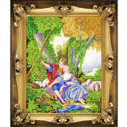 Рисунок на ткани "Пастушок и дворянка"