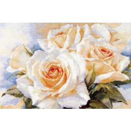 Набор для вышивания крестом "Белые розы"