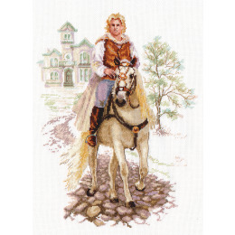 Набор для вышивания крестом "Юноша на белом коне"