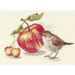 Набор для вышивания крестом "Птичка и яблоко"