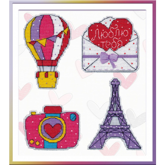 Набор для вышивания крестом "Путешествие в Париж"