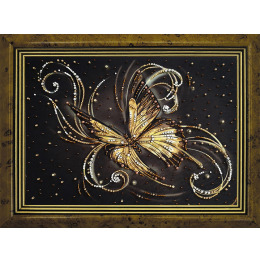 Рисунок на ткани для вышивания бисером и бусинами "Золотая бабочка"