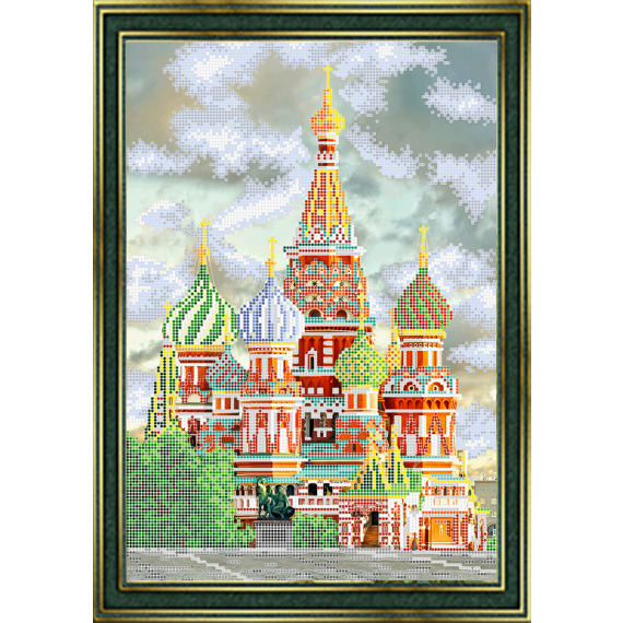 Рисунок на ткани для вышивания бисером "Храм Василия Блаженного"