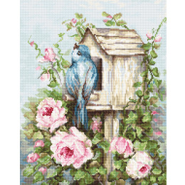 Набор для вышивания крестом "Птичий дом и розы"